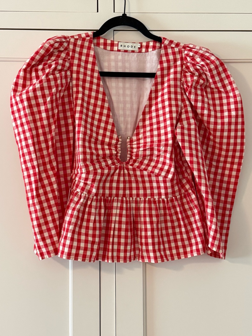 Rhode Alma top size 2 in red gingham check